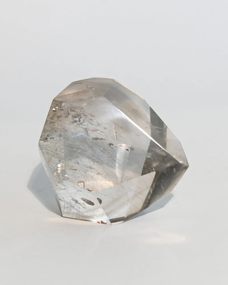 AA Geometric Silver Rutile Smoky Quartz Point