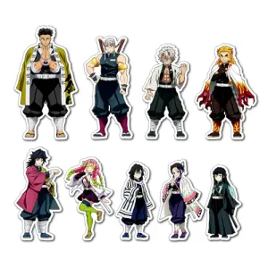 Deep Print Acrylic Demon Slayer Hashira Set Fridge Magnet Set of 9 || Waterproof || Glass Finish
