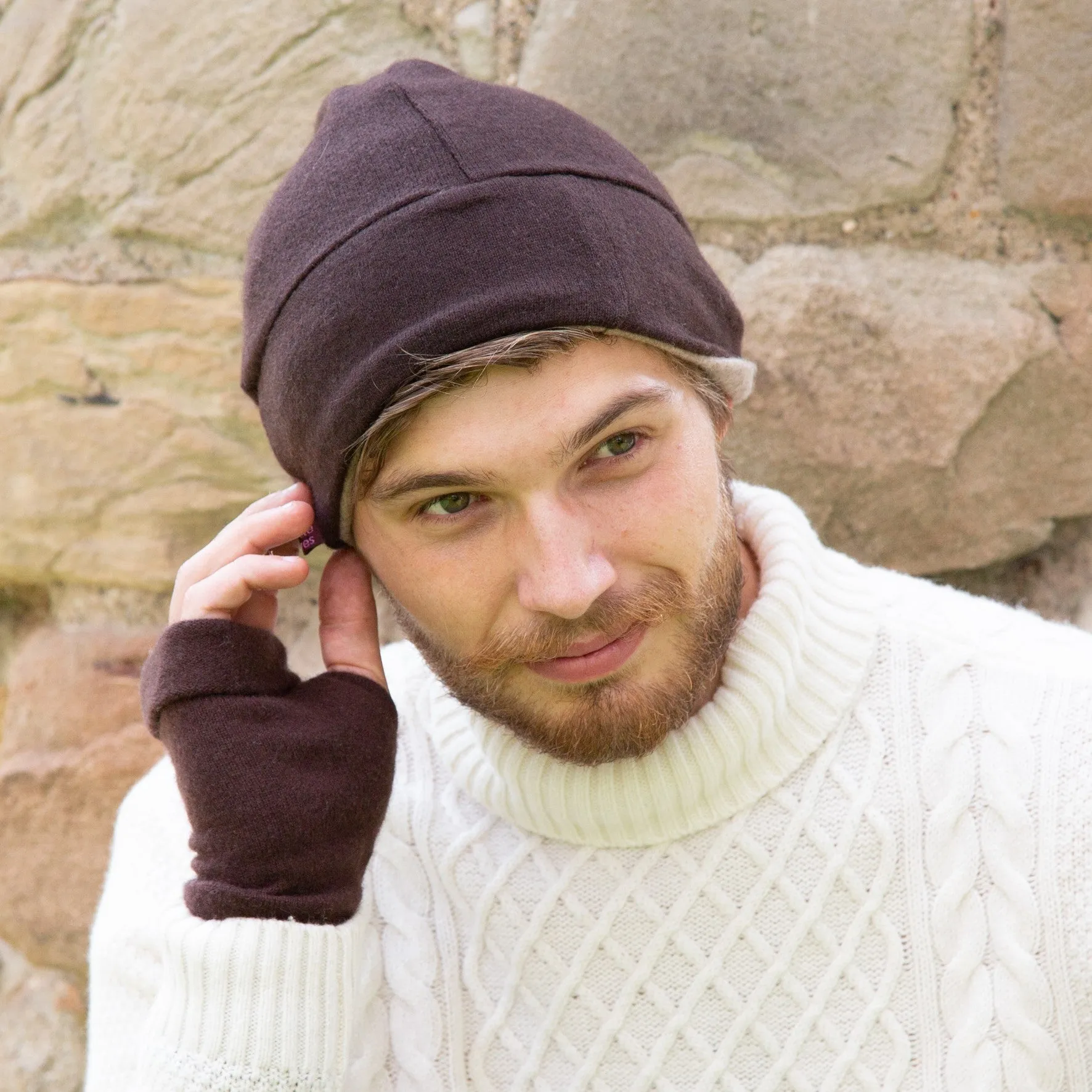 Earthy Brown Cashmere Beanie