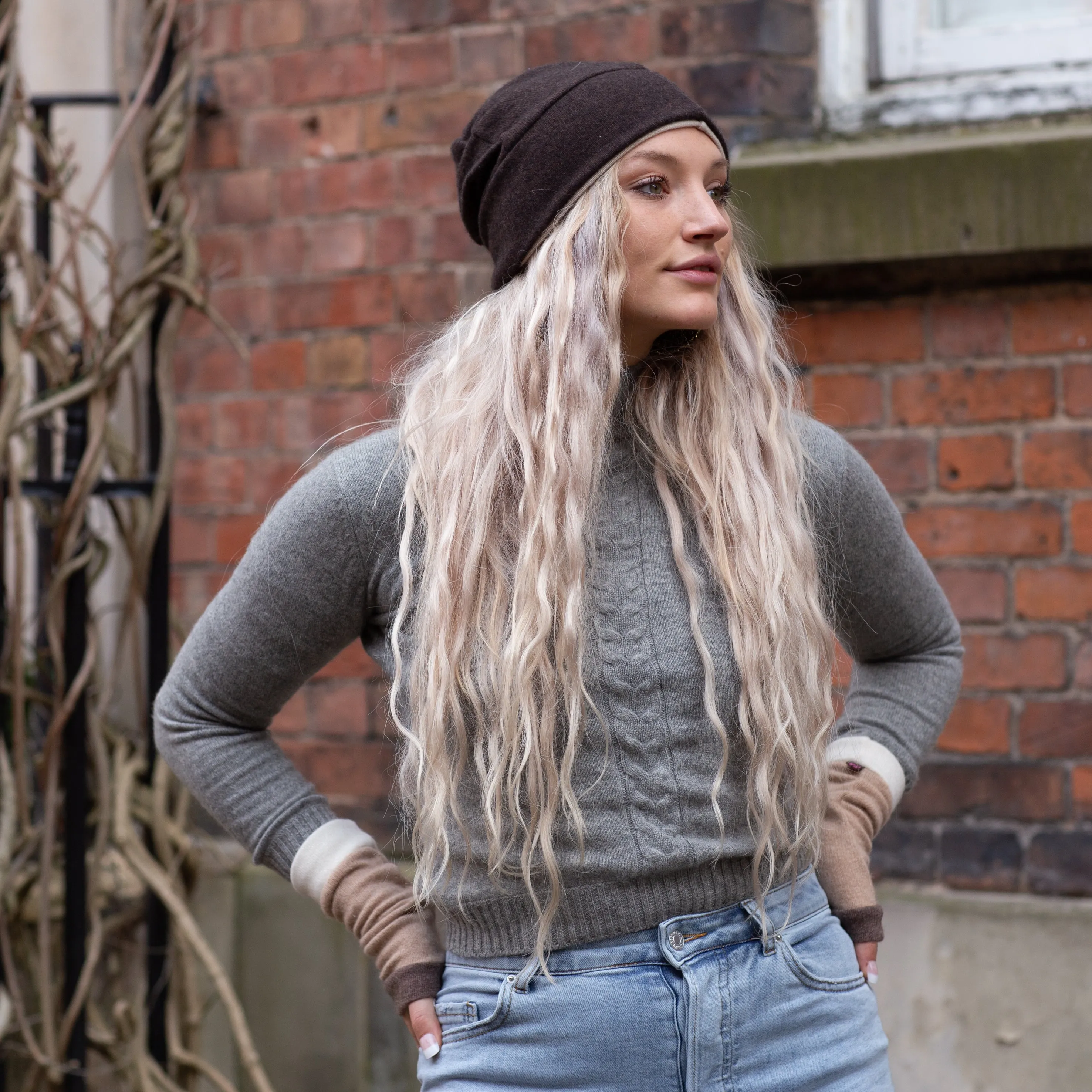 Earthy Brown Cashmere Beanie