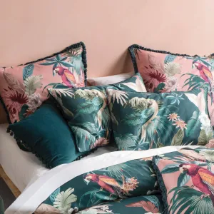 Fernanda Botanical Pillowcase Teal/Leaf Green