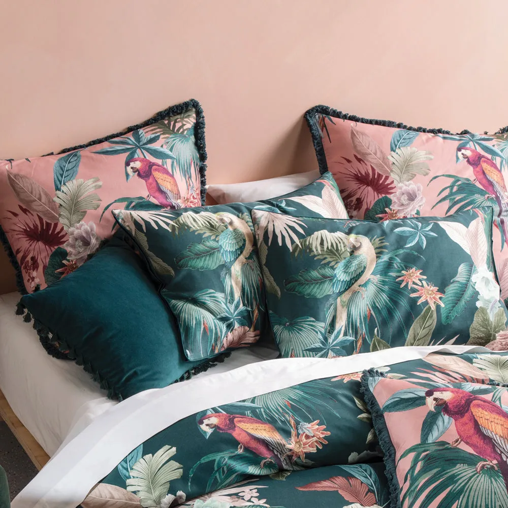 Fernanda Botanical Pillowcase Teal/Leaf Green