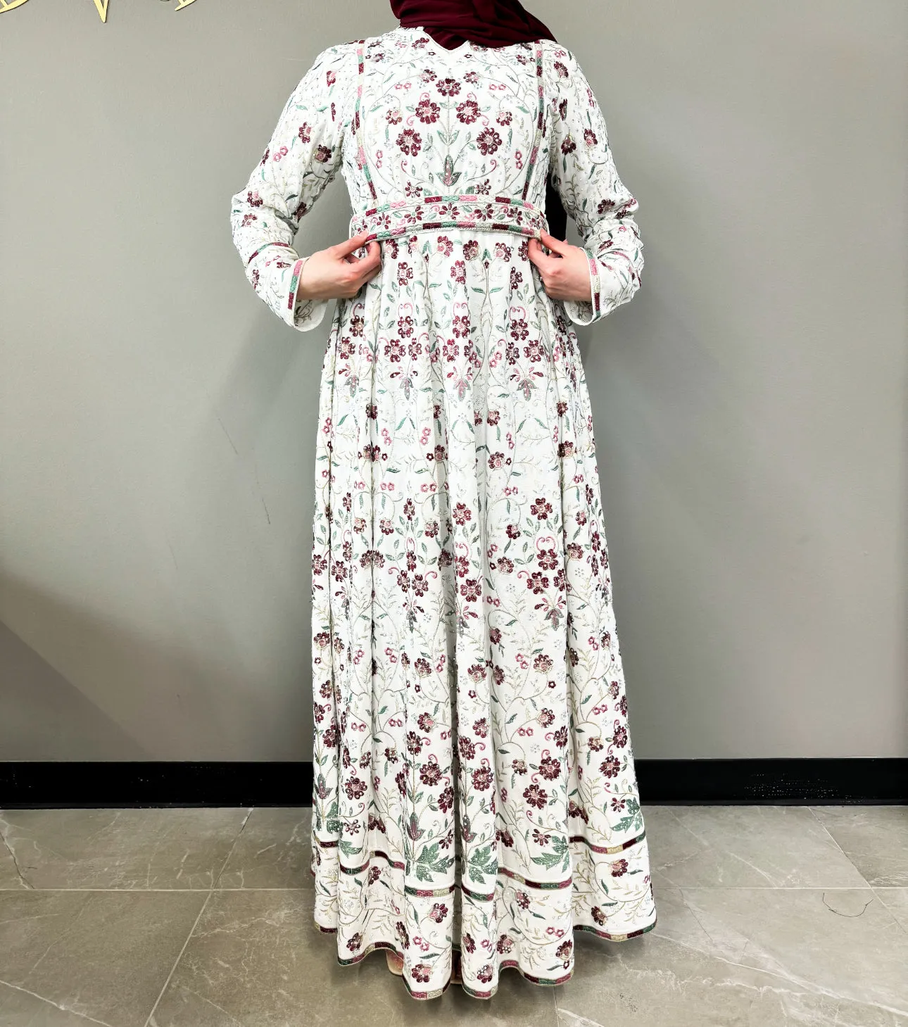 Floral Elegance Dress - White