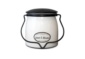 Linen & Ashwood creamery candle-16 oz butter jar
