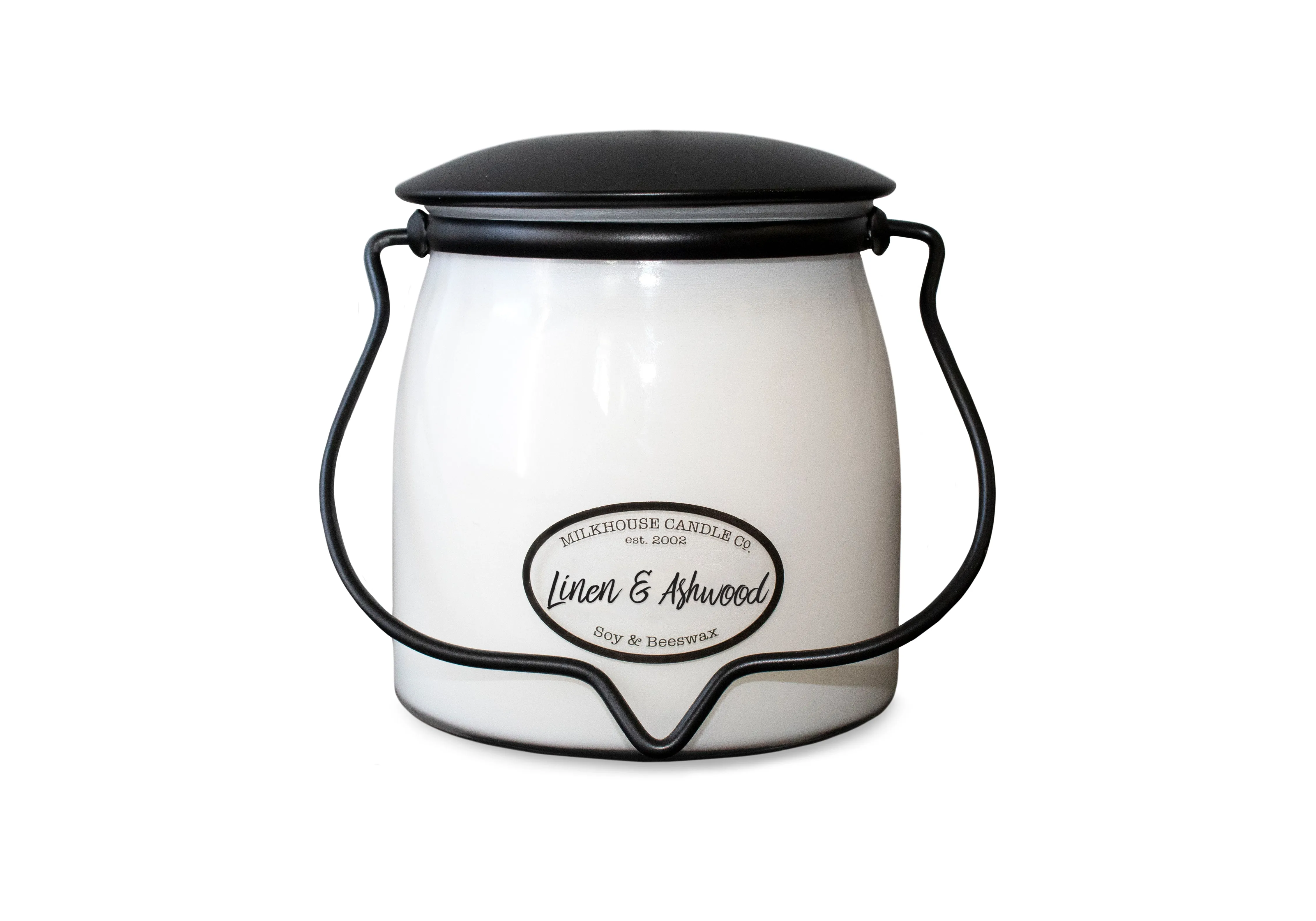 Linen & Ashwood creamery candle-16 oz butter jar