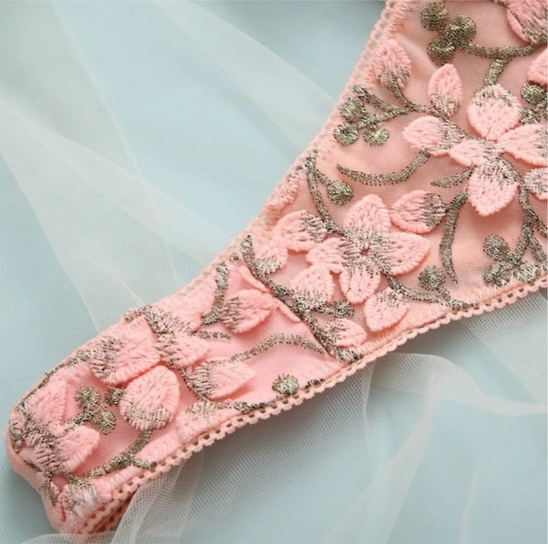 Lingerie Garter Set Embroidered
