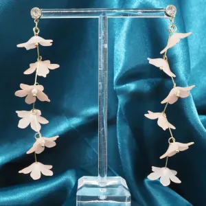 Pink Floral Cascade Elegance Earrings