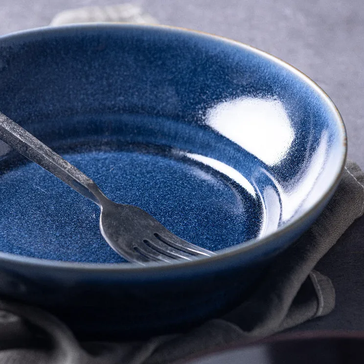 Plain Blue Deep Plate