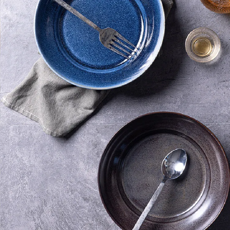 Plain Blue Deep Plate