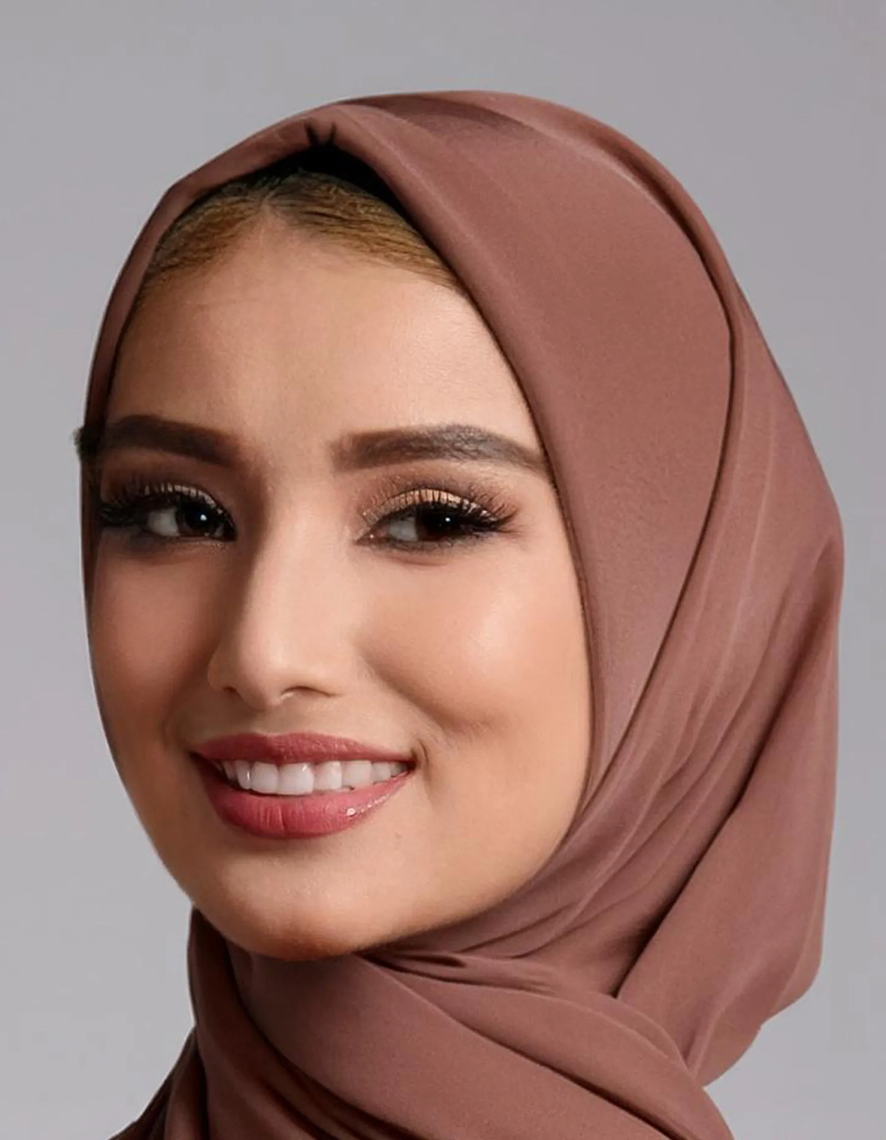Rust Brown Satin Hijab
