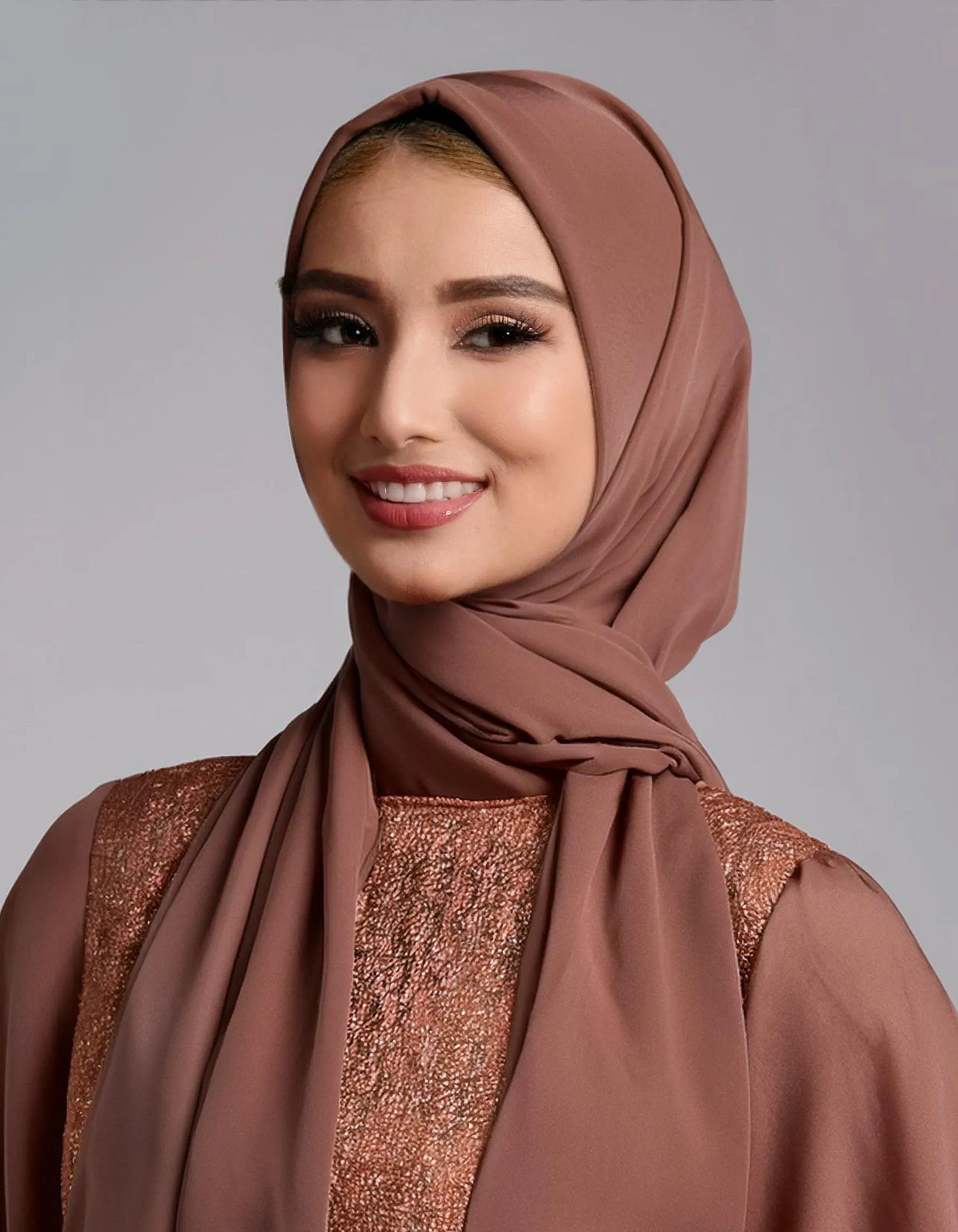 Rust Brown Satin Hijab