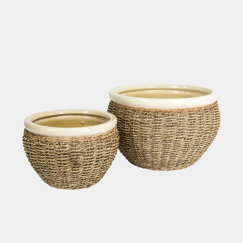 Seagrass Pot Cover Natural Nested set of 2