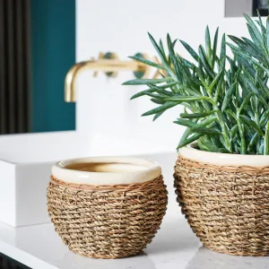 Seagrass Pot Cover Natural Nested set of 2