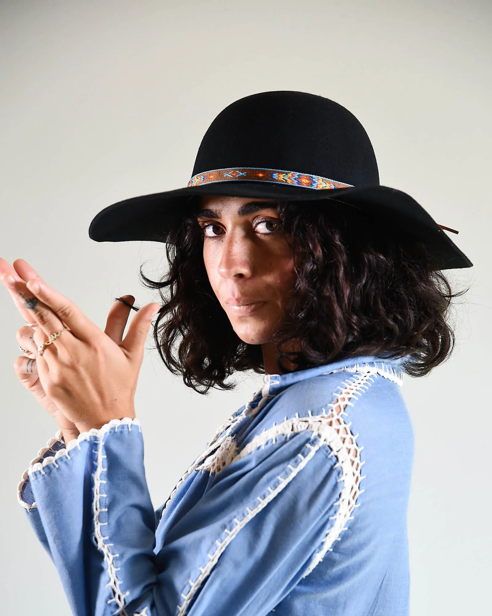The Little Hippie Floppy Felt Hat - Black