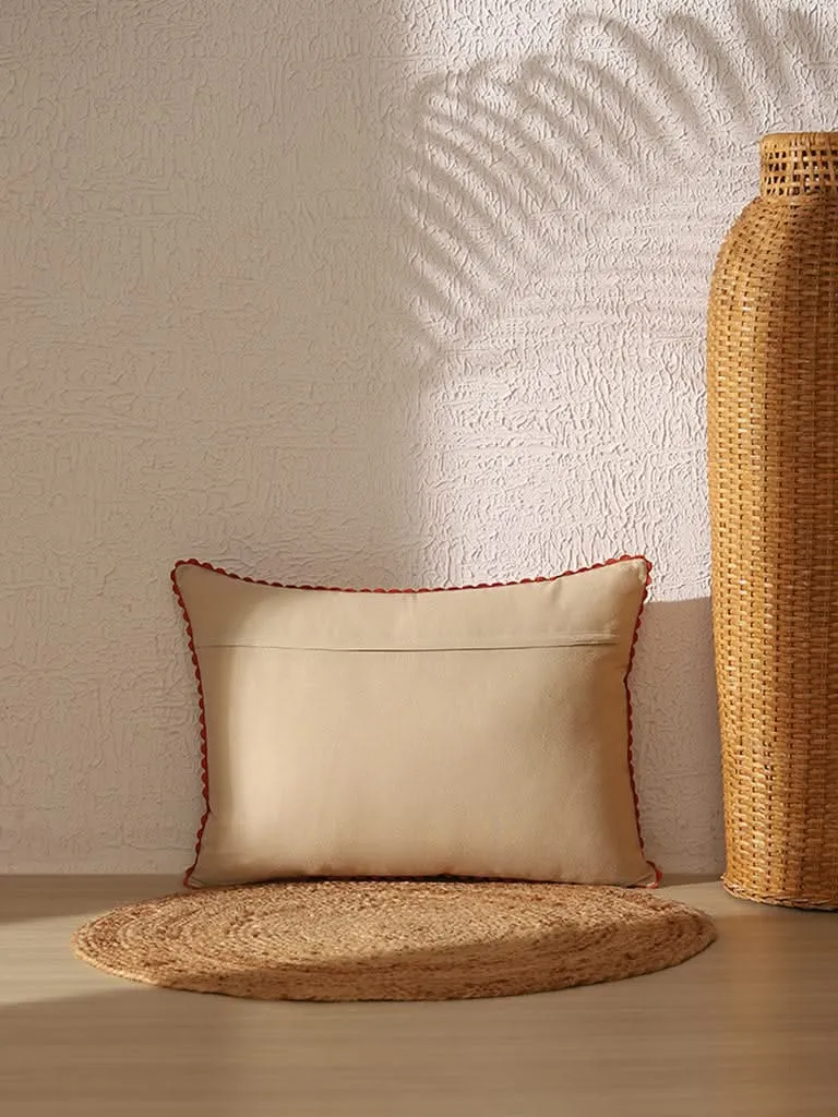 Westside Home Multicolour Big Daisy Embroidered Cushion Cover