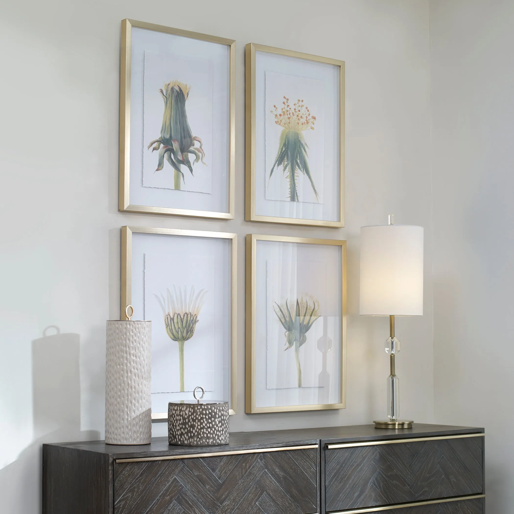 Wildflowers Gold Framed Prints, S/4