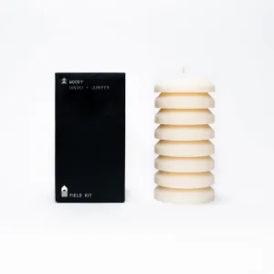 Woody Pillar Candle | hinoki, juniper, black spruce