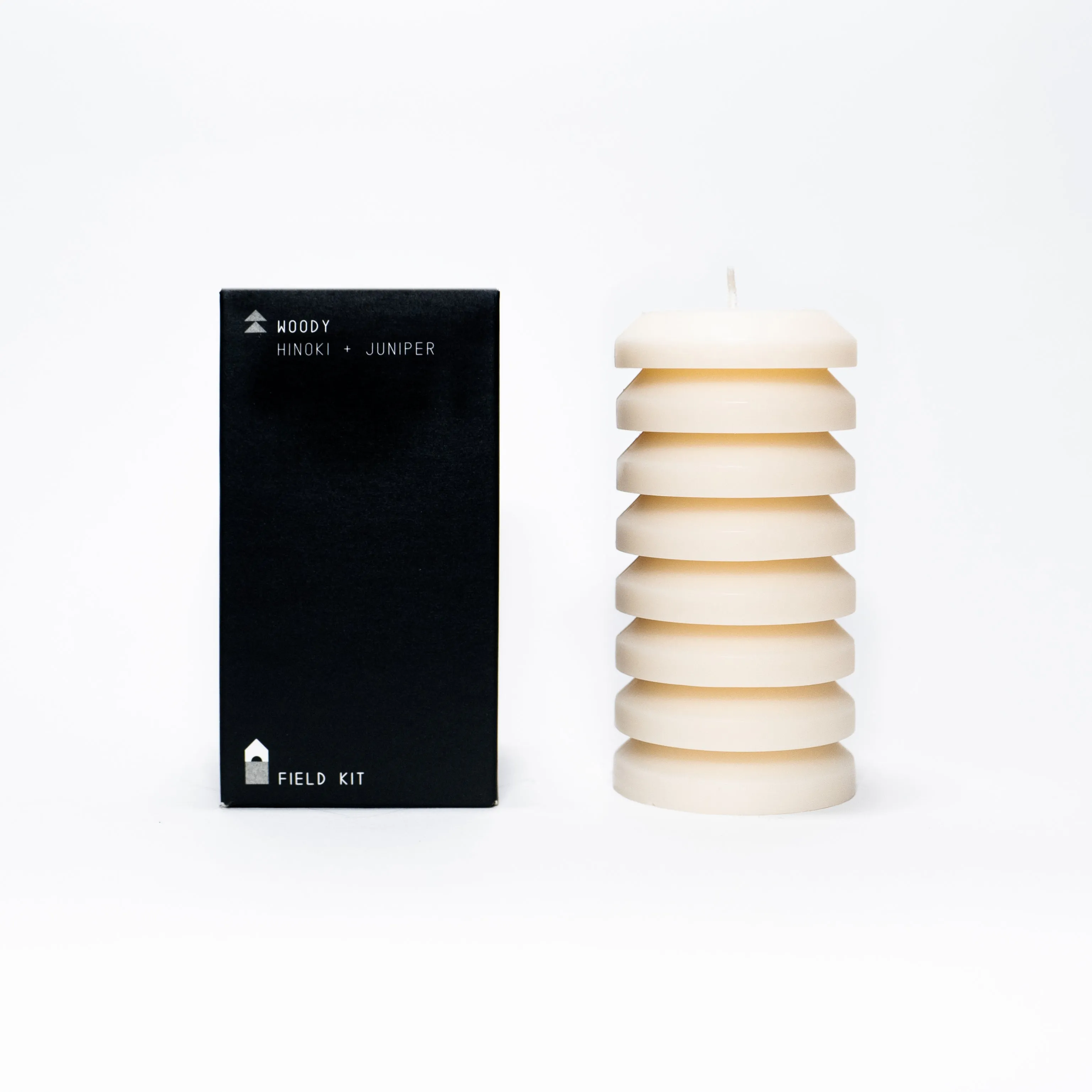 Woody Pillar Candle | hinoki, juniper, black spruce